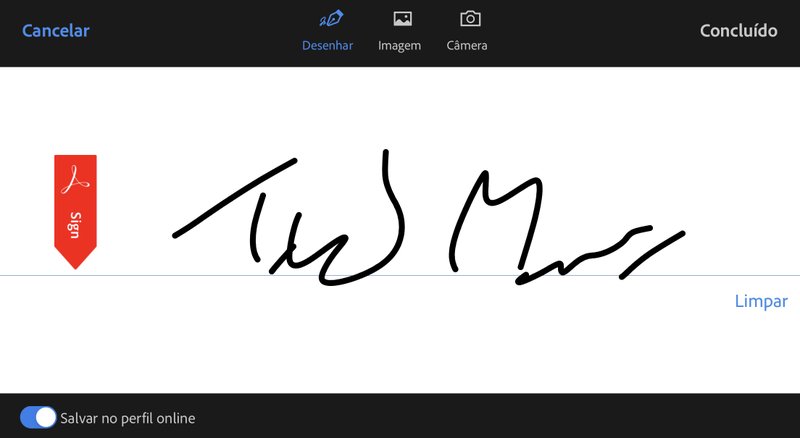 Faça a sua assinatura na tela do celular como se estivesse assinando um papel