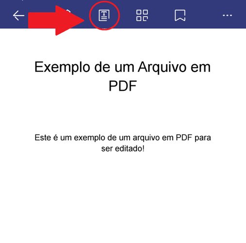 Escolha a opção para editar um texto dentro do arquivo PDF