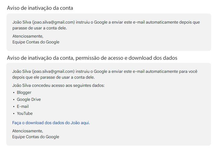 Modelos de mensagens que serão enviadas para os contatos escolhidos (Fonte: Google/Reprodução)