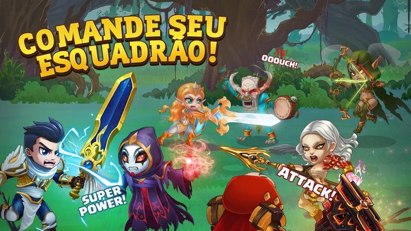  Em Hero Wars não é possível escolher as habilidades que serão utilizadas em cada combate. (Nexters/Reprodução)