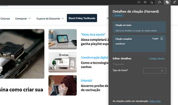 Microsoft Edge testa ferramenta que monta citações acadêmicas