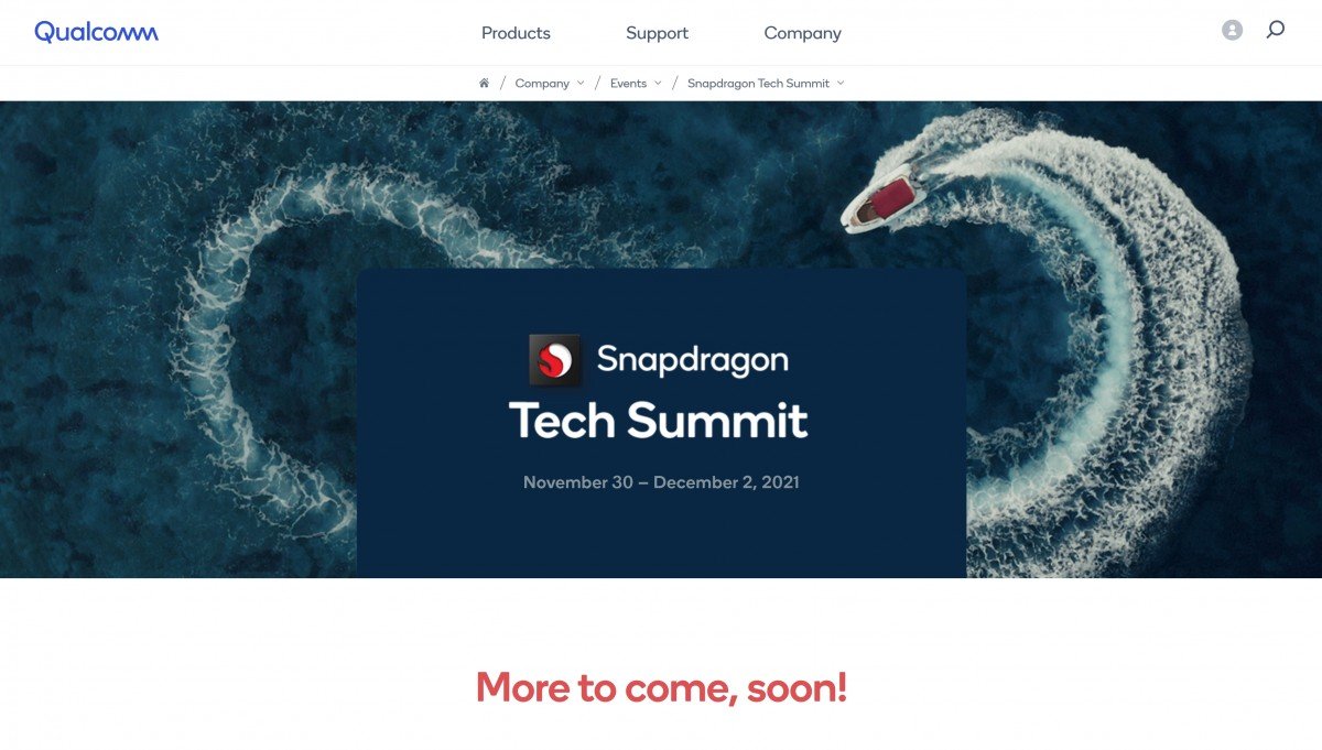 Página oficial do Snapdragon Tech Summit.