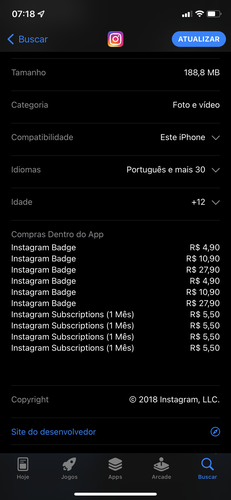 Atuais preços de Badges e inscrições no Brasil
