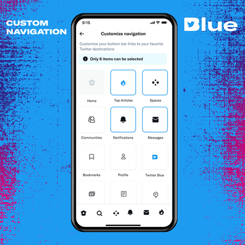 Customizando a navegação (Fonte: Twitter/Reprodução)