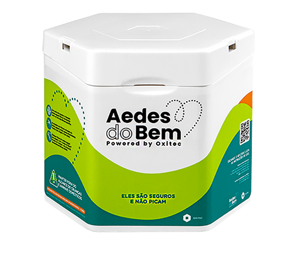 Caixa com os mosquitos Aedes do Bem (crédito: Oxitec Brasil/Divulgação)