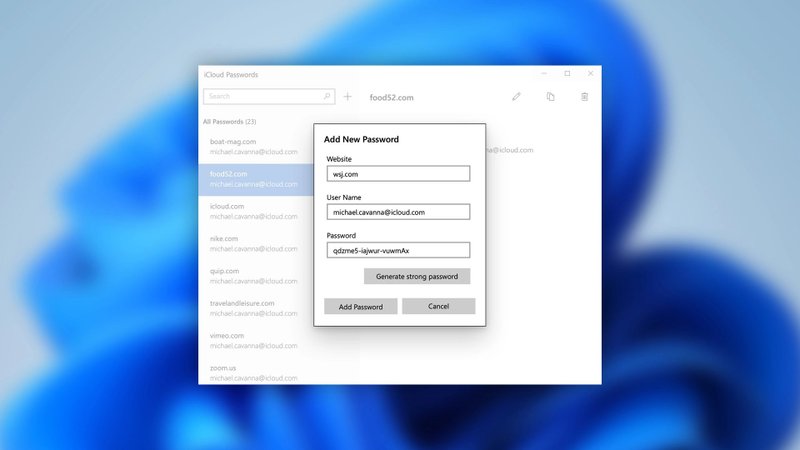 Além de gerenciar, o iCloud para Windows oferece opção de gerador de senhas.