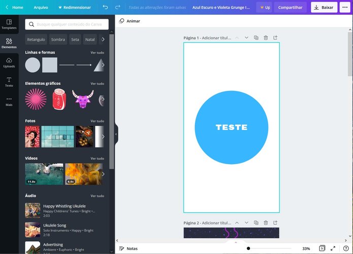 O Canva traz uma série de elementos para que você possa criar e editar a sua capa de infinitas formas