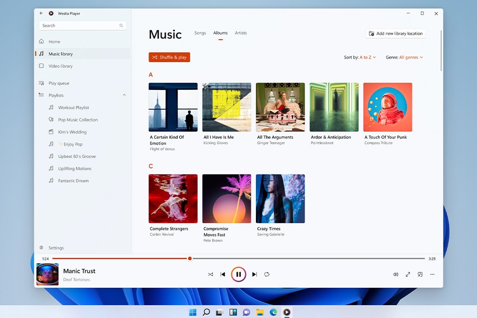 A Microsoft projetou um design mais agradável para ouvir e assistir conteúdos no Windows 11