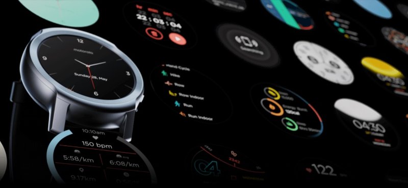 O Moto Watch 100 e algumas das funções esportivas.