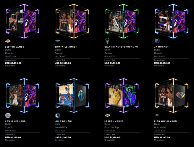 Coleção de NFTs da NBA oferece vídeos das melhores jogadas em um formato de cartas colecionáveis. (Fonte: itsBlockchain / Reprodução)