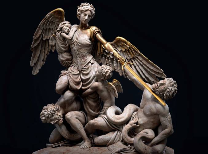 Estátua digital de Raf Grasseti, diretor de arte de God of War (2018), vendida como NFT por US$ 137,5 mil. (Fonte: Raf Grassetti / Reprodução)