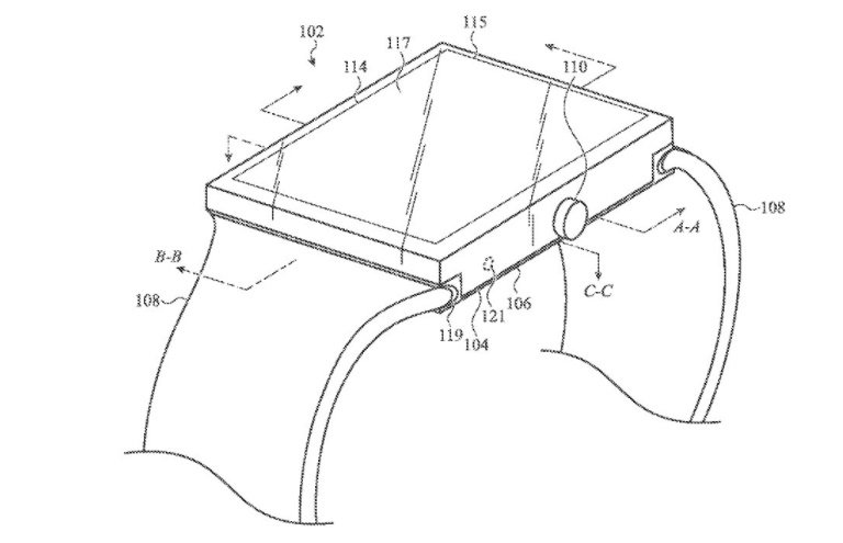 Um dos desenhos da patente da Apple.
