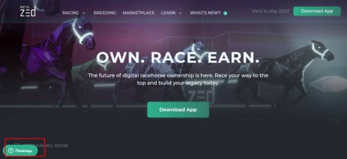 Um site falso de jogo envolvendo criptomoedas — com um botão de download suspeito em russo.