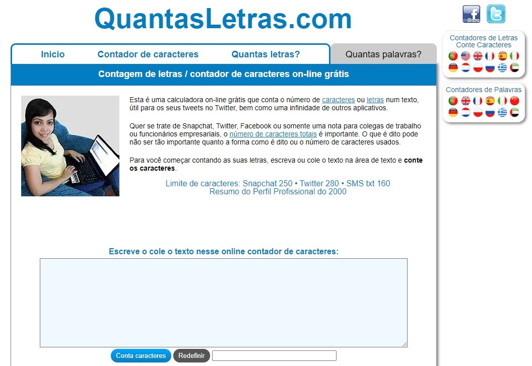 O QuantasLetras.com traz uma variedade enorme de linguagens