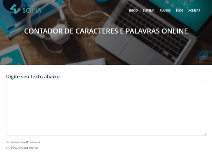 A ferramenta do site do Sistema Soma é simples, porém eficaz