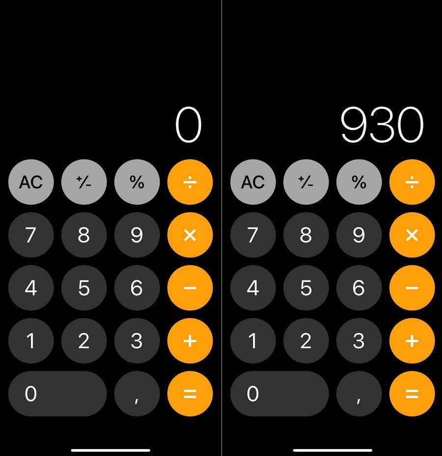 Ferramentas da calculadora do celular possibilitam operações matemáticas de porcentagem. (Tecmundo/Reprodução)