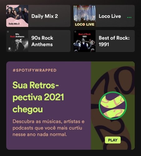 A retrospectiva está disponível no app do Spotify.