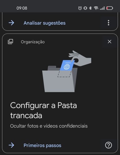 O aviso de que a Pasta trancada está disponível no seu smartphone.