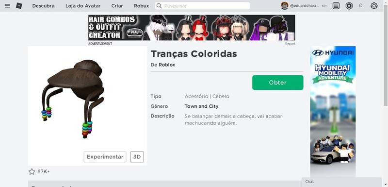 Você poderá obter os itens que ainda não fazem parte do seu inventário rapidamente nesta página. (Fonte: RobloxSite/Reprodução)