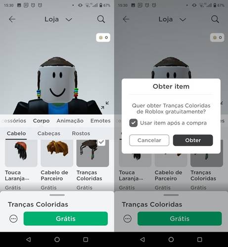 Selecione aquela opção de acessório que mais agrada e toque no botão para obter aquele item de personalização. (Fonte: RobloxSite/Reprodução)