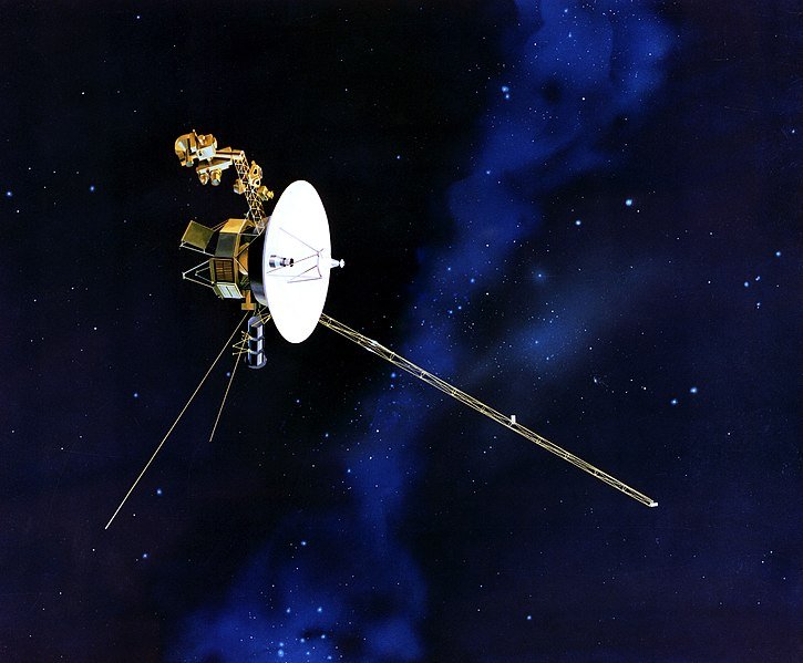 Concepção artística da sonda Voyager 1 no espaço