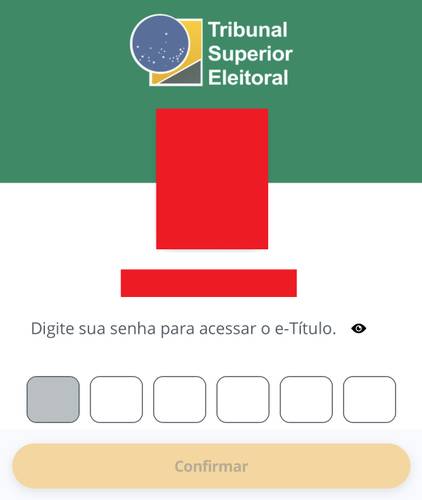 O e-título, mesmo no seu smartphone, exige uma senha para apresentar os seus dados