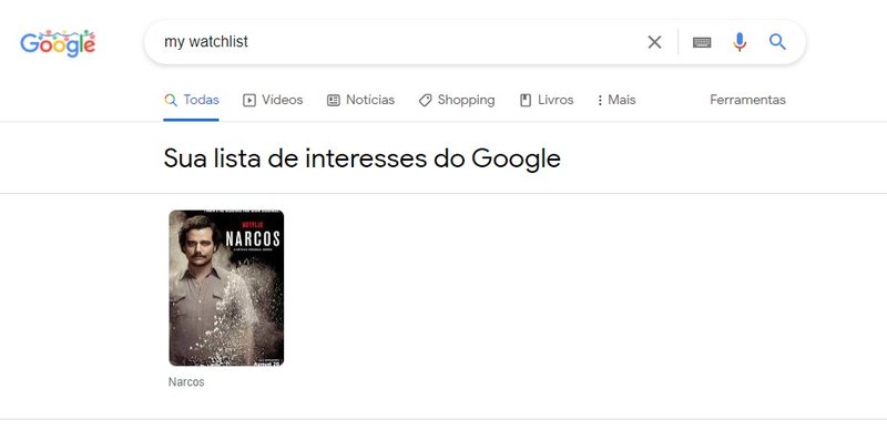 Depois de adicionar o título, ele ficará disponível na sua Lista de Interesses