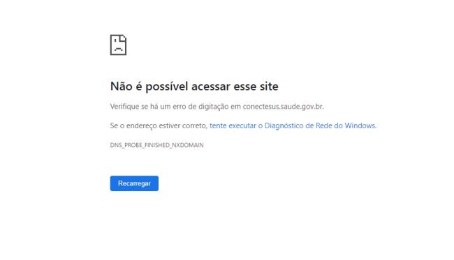 O ConecteSUS segue fora do ar.