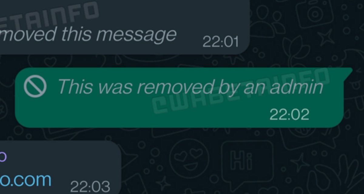 WhatsApp permitirá que administradores apaguem qualquer mensagem