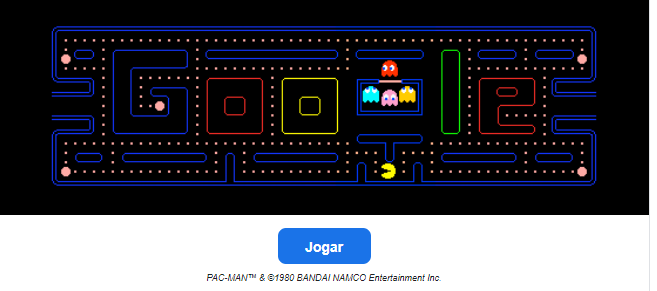 Pac-Man é jogável no buscador do Google.