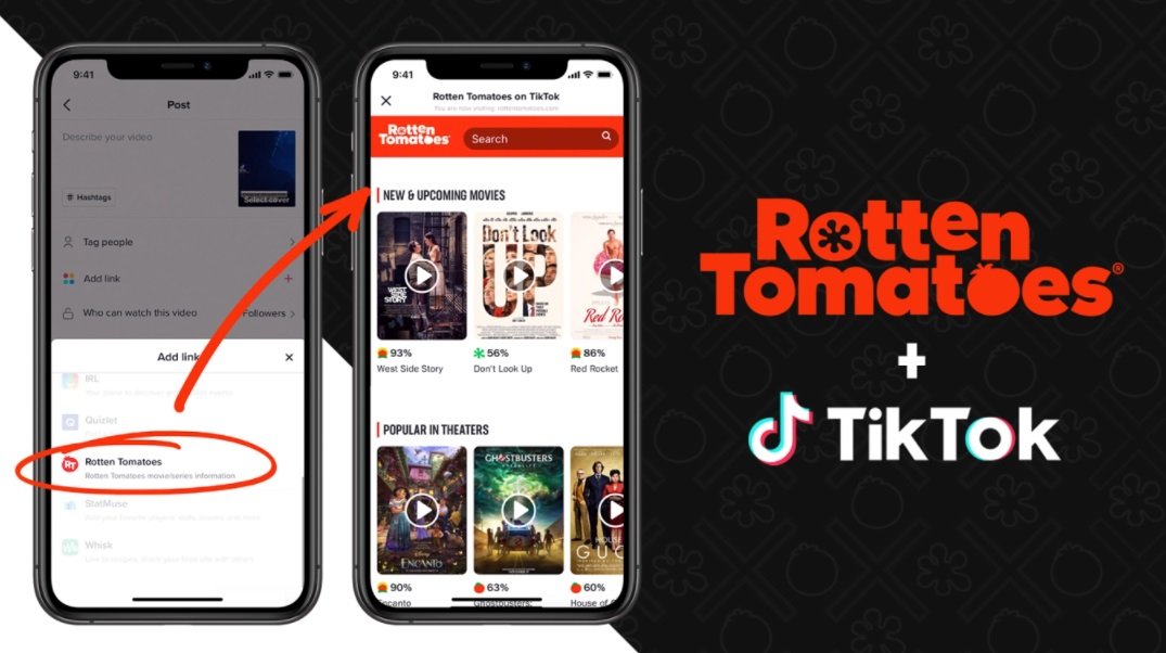 A parceria entre TikTok e Rotten Tomatoes.