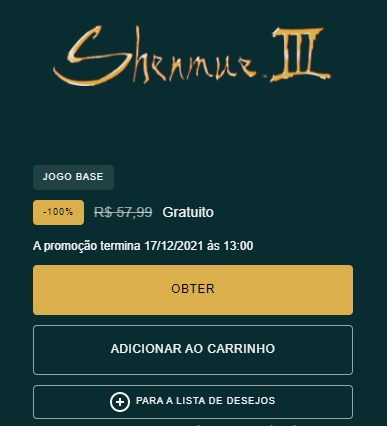 Shenmue 3 está grátis na Epic Games Store
