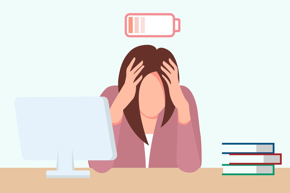  O  burnout diminui a energia para execução das tarefas (Fonte: Shutterstock)
