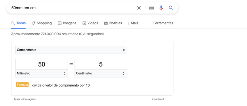 Use a barra de pesquisa para pesquisar de forma direta