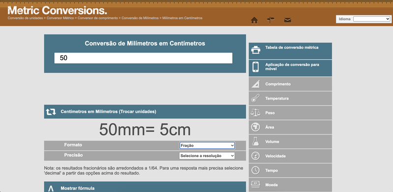 O Metric Conversions oferece informações além da conversão