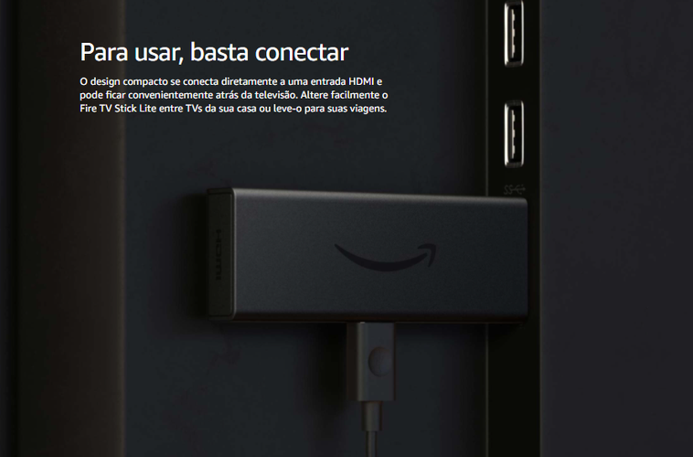 A instalação do Fire TV Stick Lite é simples e rápida