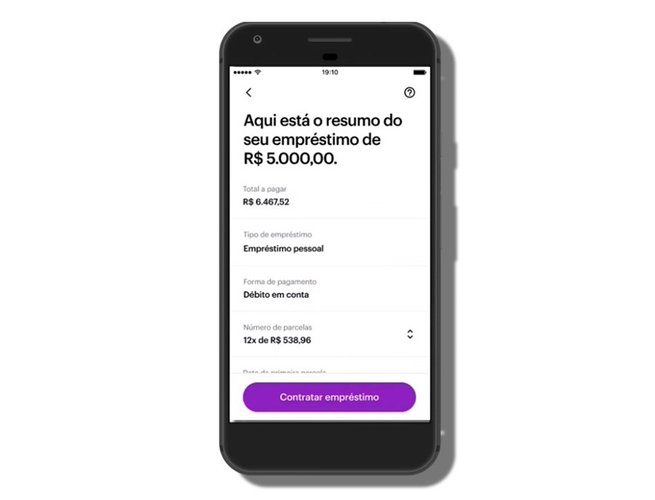 Confira todas as informações do seu empréstimo antes de confirmar. (Fonte: BlogNubank/Divulgação)