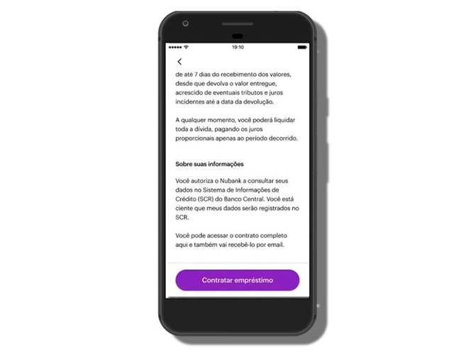 Se estiver de acordo, confirme o empréstimo. (Fonte: BlogNubank/Divulgação)