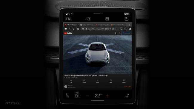O navegador Vivaldi para Android Automotive foi desenvolvido em parceria com a Polestar.