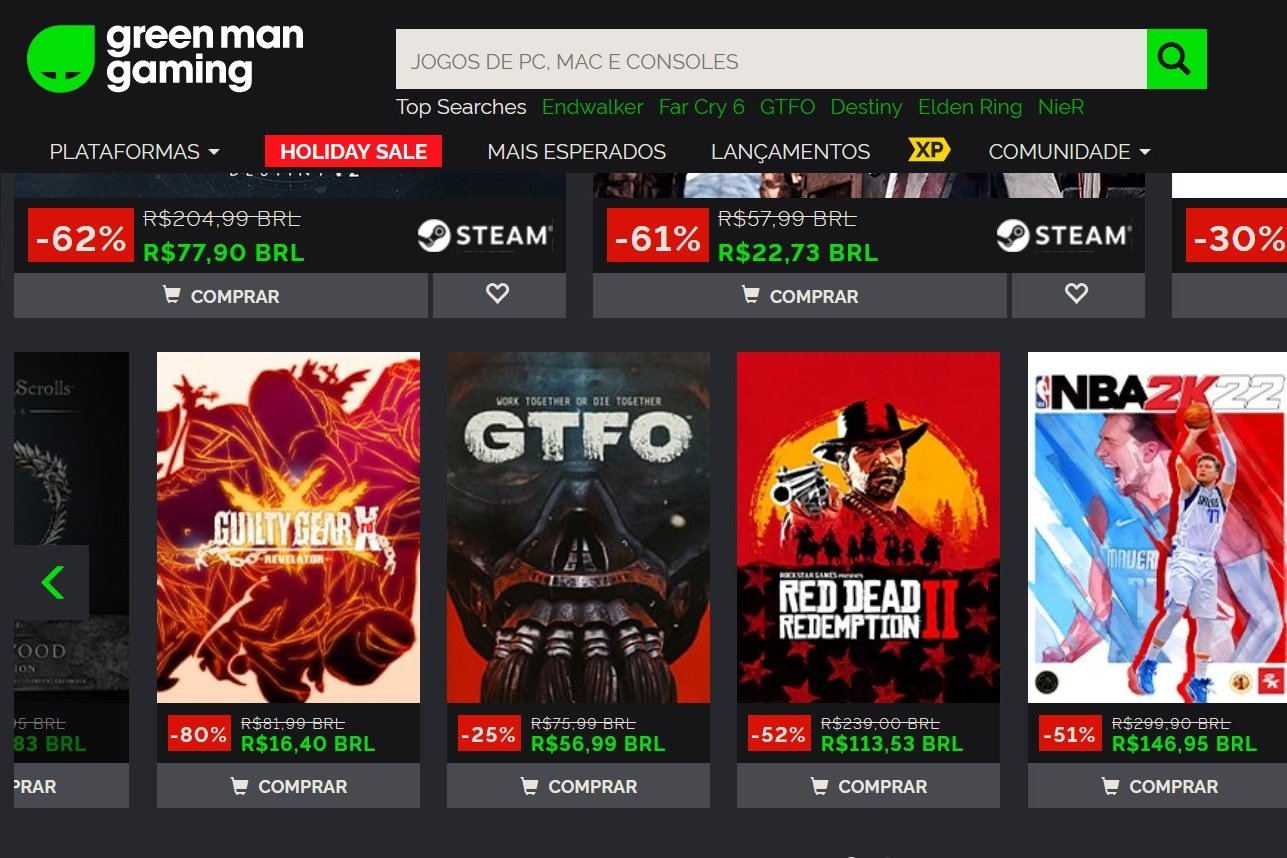 Promoção: Jogos de PC estão mais baratos na Green Man Gaming do que na Steam