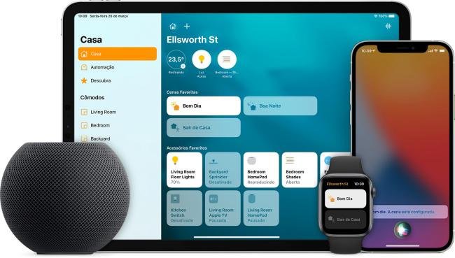 O Apple HomeKit facilita o controle de dispositivos em uma casa inteligente.