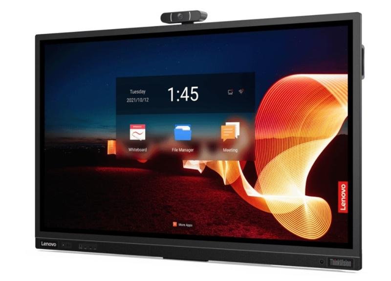 Os monitores LFD ThinkVision oferecem interatividade irrestrita para videoconferências. (Fonte: Lenovo/Reprodução)