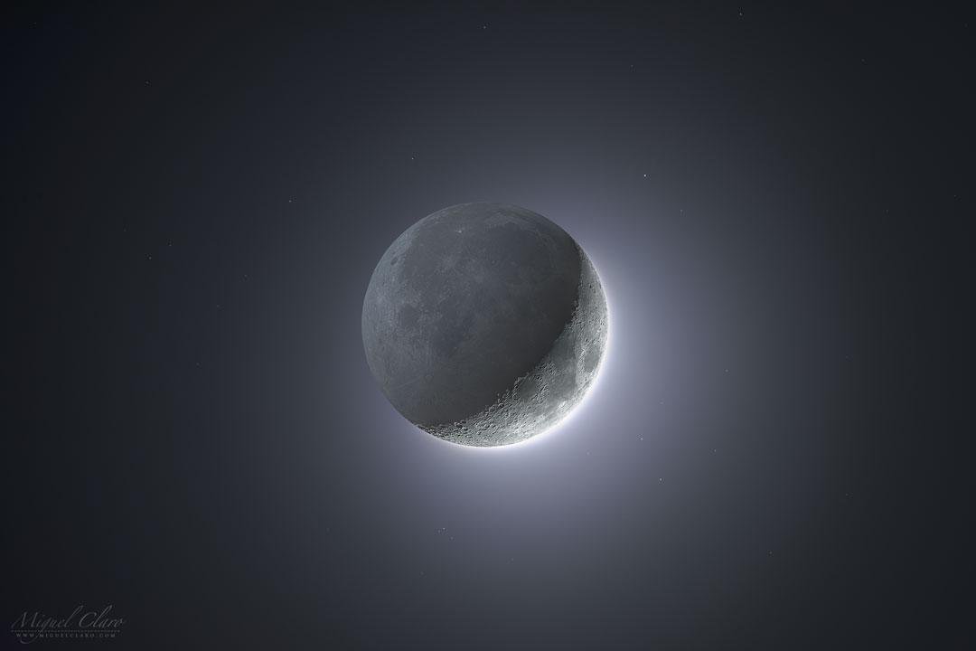 A Lua em fase crescente