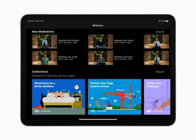 As "Coleções" do Fitness+ estreiam dia 10 de janeiro.