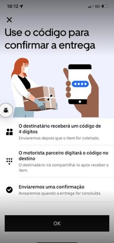 O PIN deve ser informado no momento da conclusão da viagem.