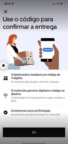 O PIN deve ser informado no momento da conclusão da viagem.