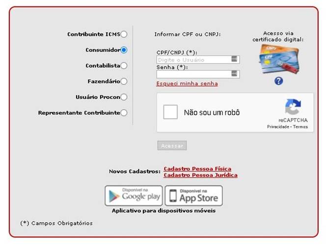 Faça o login ou crie o seu cadastro para visualizar seu saldo. (Fonte: NFP)