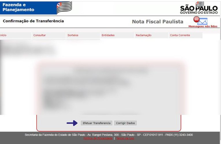 Se estiver tudo certo com o seu saque, confirme a transferência para receber seu dinheiro. (Fonte: NFP)