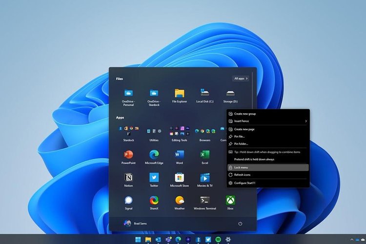 Start11 em funcionamento, no Windows 11. (Fonte: XDA Developers / Reprodução)