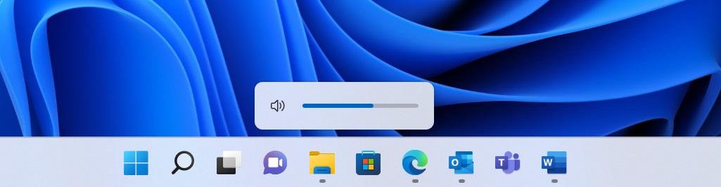 Nova barra do submenu de volume combina com o design do Windows 11